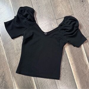 Joe & Elle Puff Shoulder Short Sleeve Top